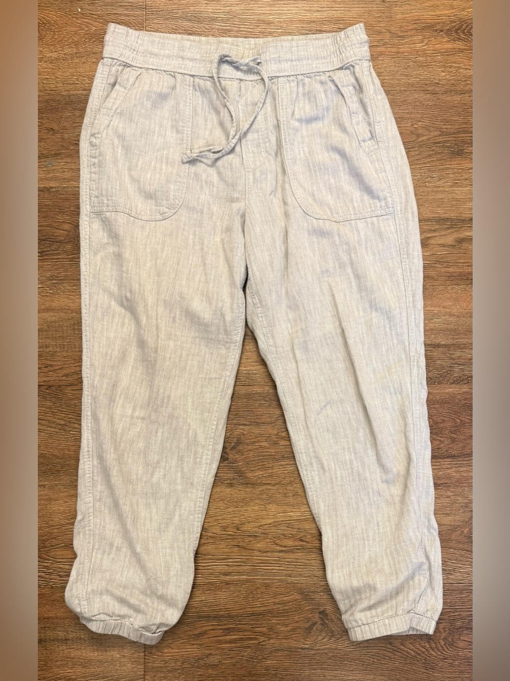 GAP Herringbone Chambray Cotton Utility Joggers Pants Grey / Light Blue Size M